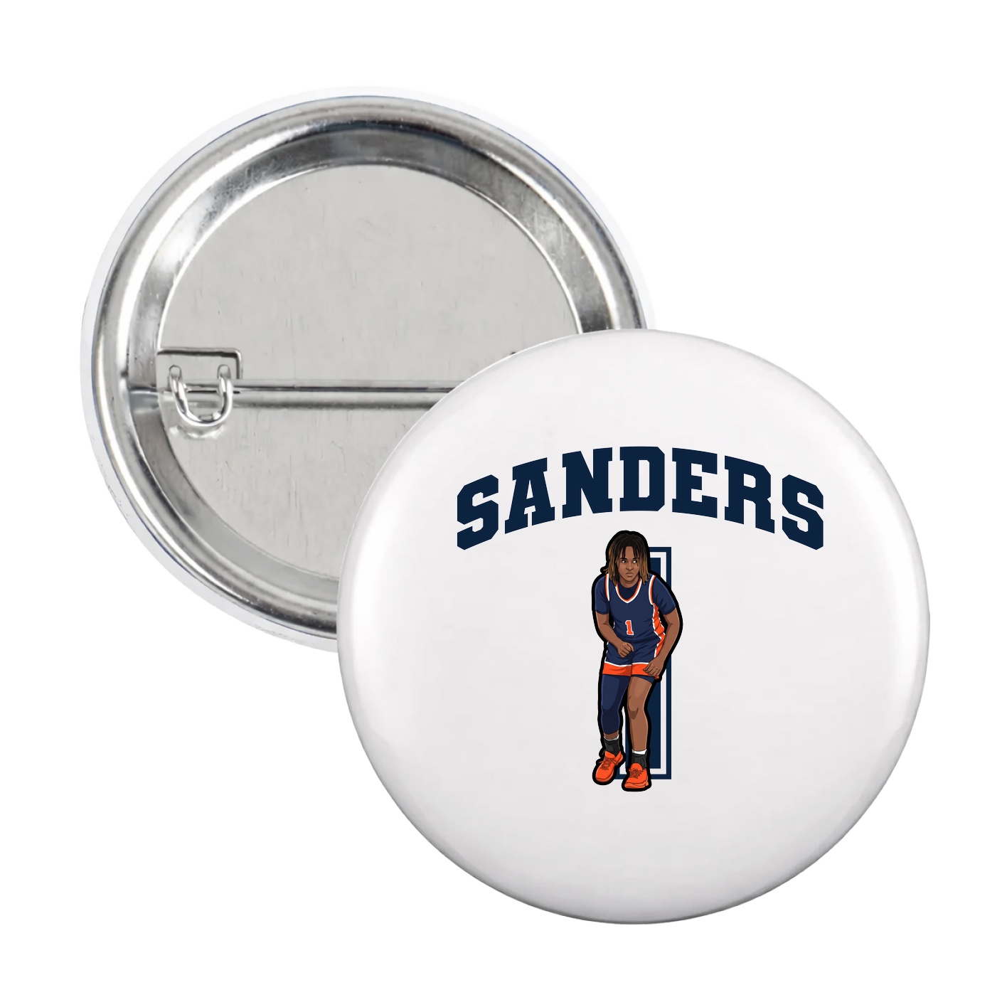 Game Day Button — Number in White