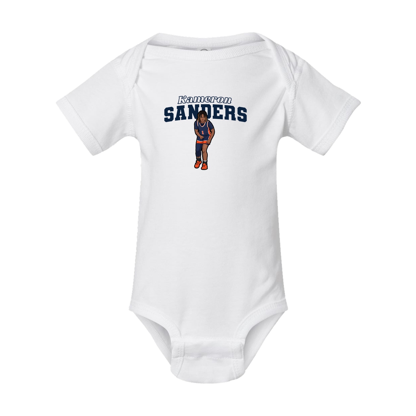Baby Onesie — Name Arch in White
