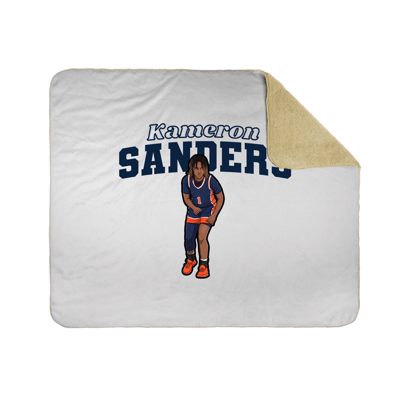 Throw Blanket — Name Arch in White