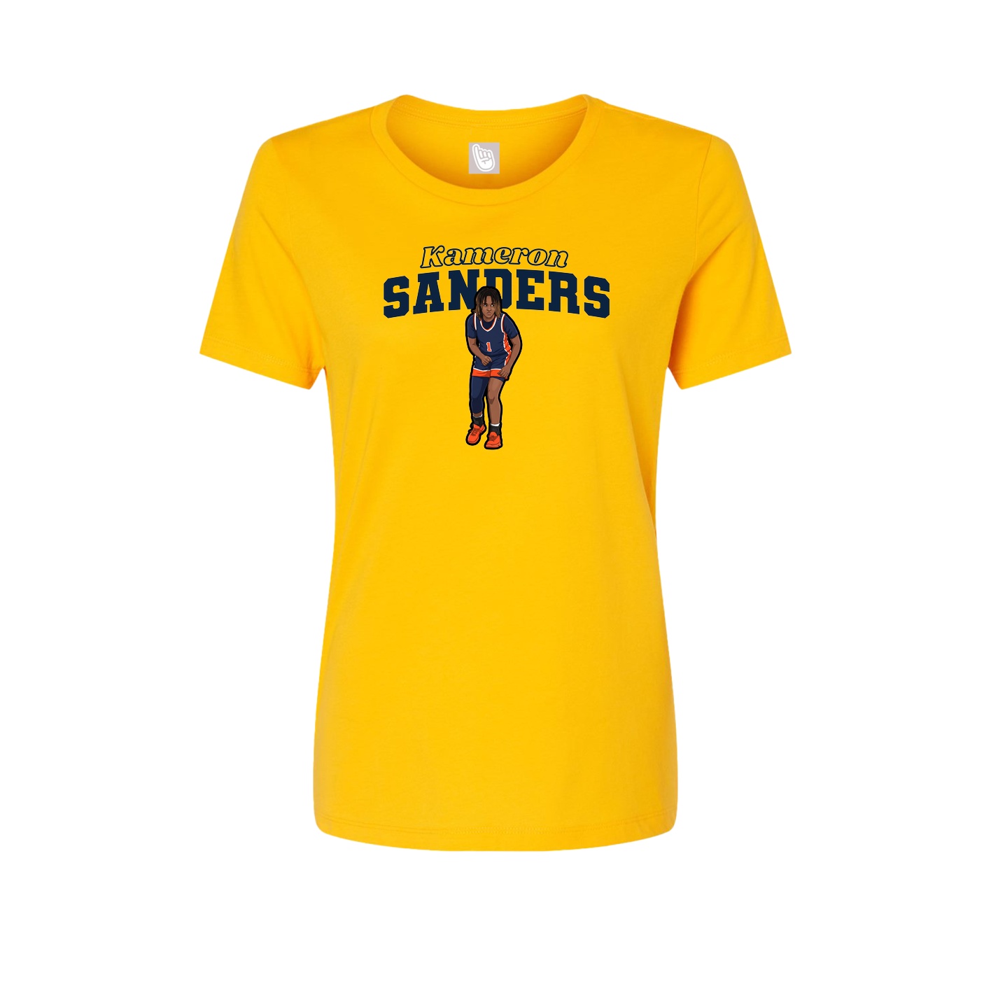 Fitted Women's Tee — Name Arch in Gold