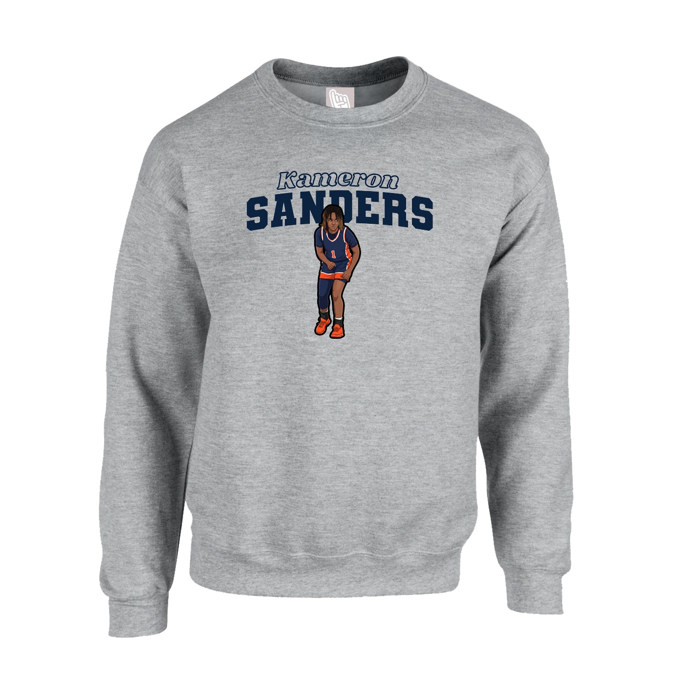Fleece Crew — Name Arch in Grey