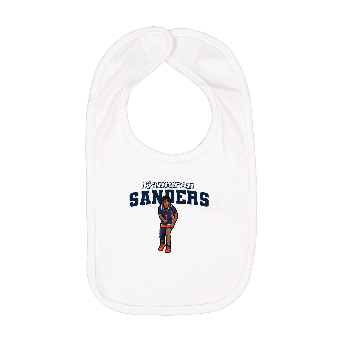Infant Bib — Name Arch in White