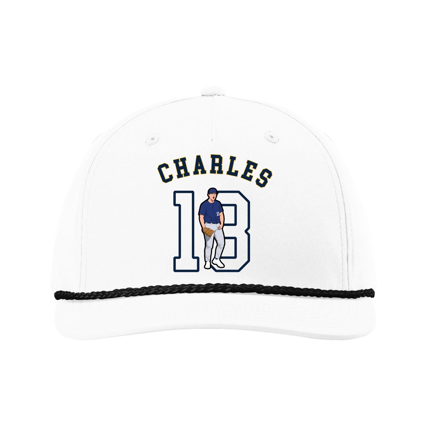 Five-Panel Classic Rope Cap — Shirsey Arch in White