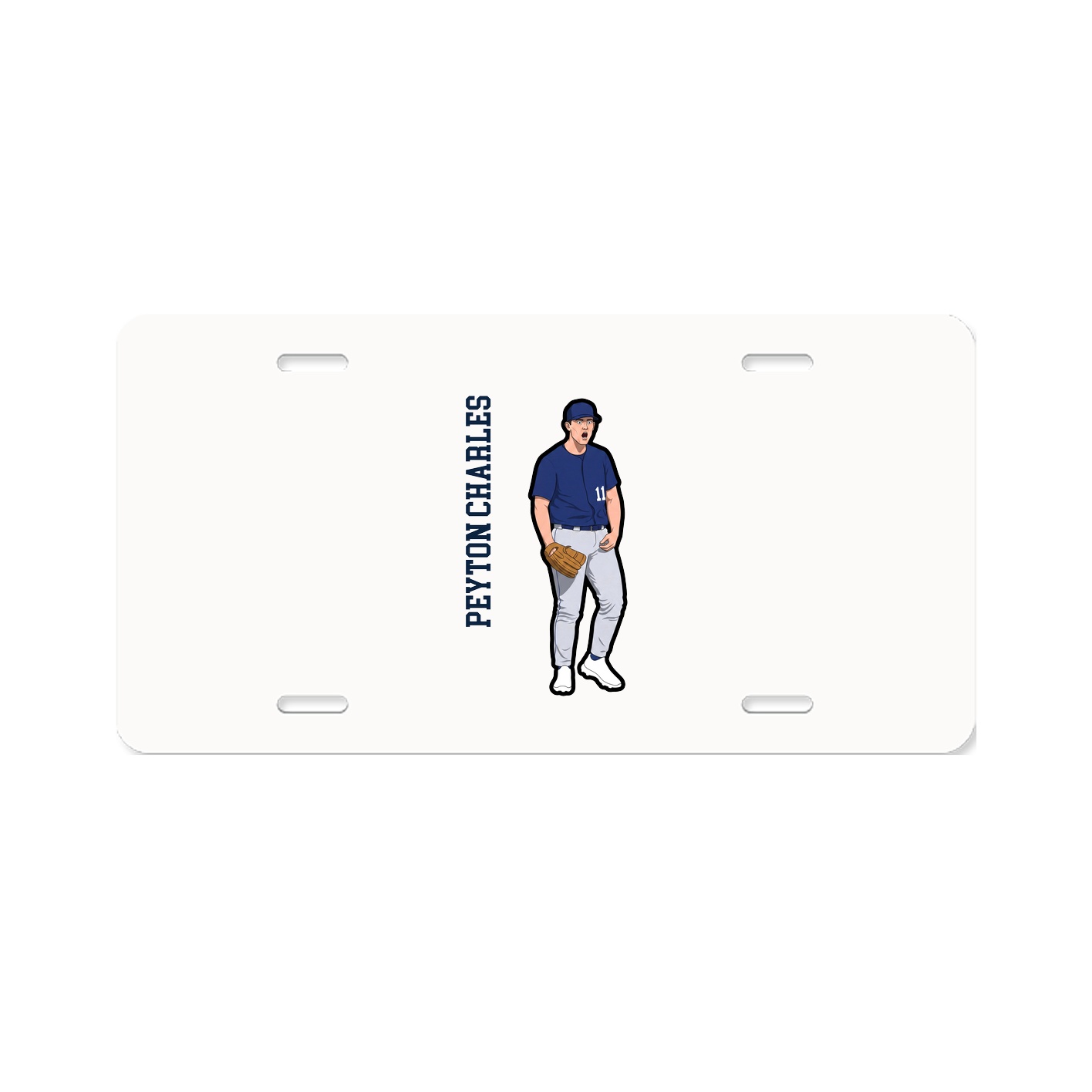 License Plate — Name Vertical in Classic