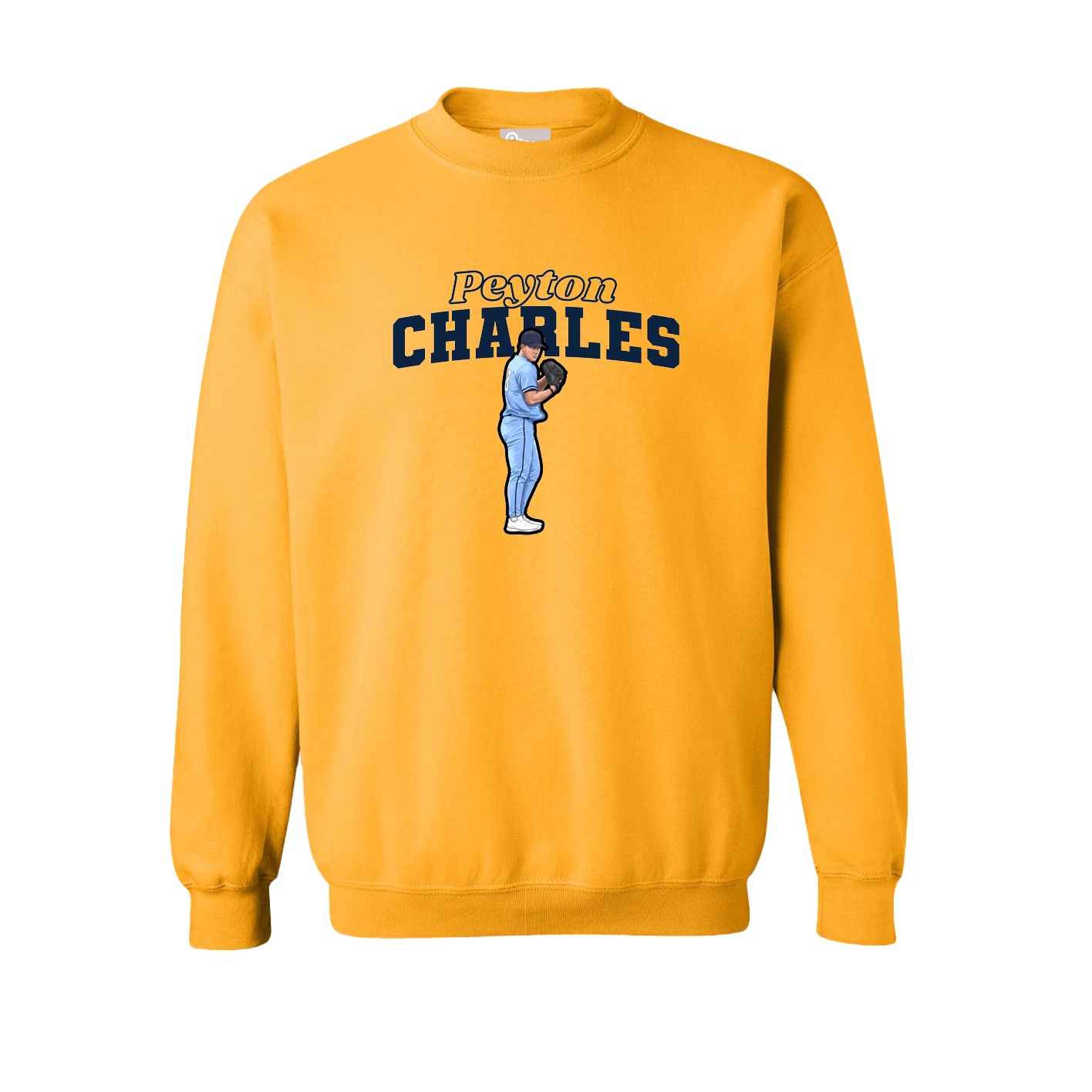 Fleece Crew — Name Arch in Gold