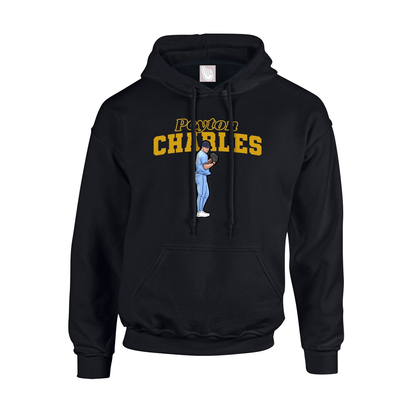 Youth Hoodie — Name Arch in Black