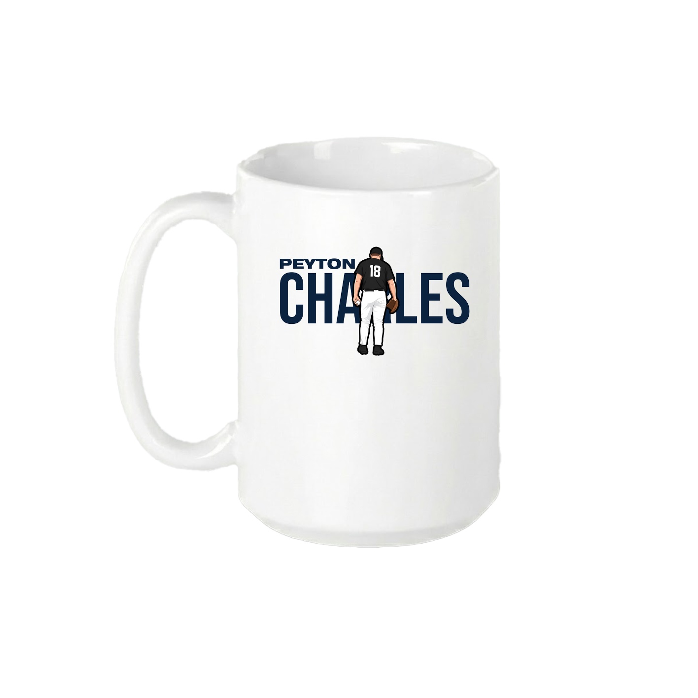 15oz Coffee Mug — Player Name in White