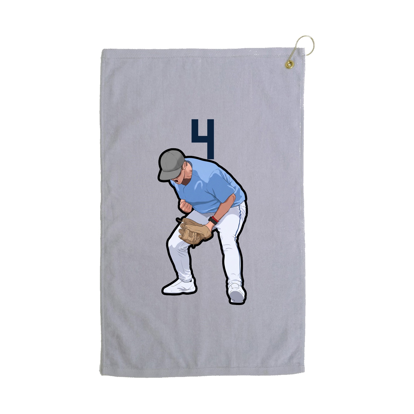 Golf Towel — Number Top in Grey