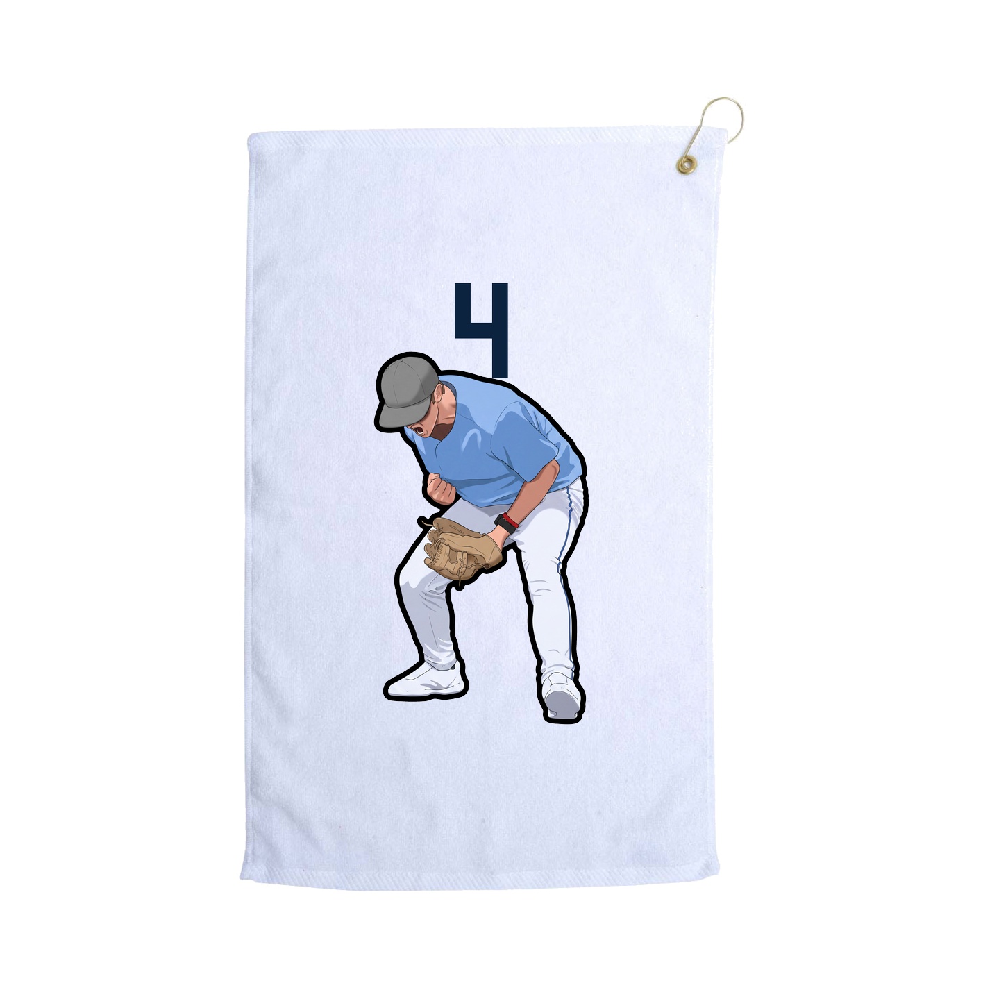 Golf Towel — Number Top in White