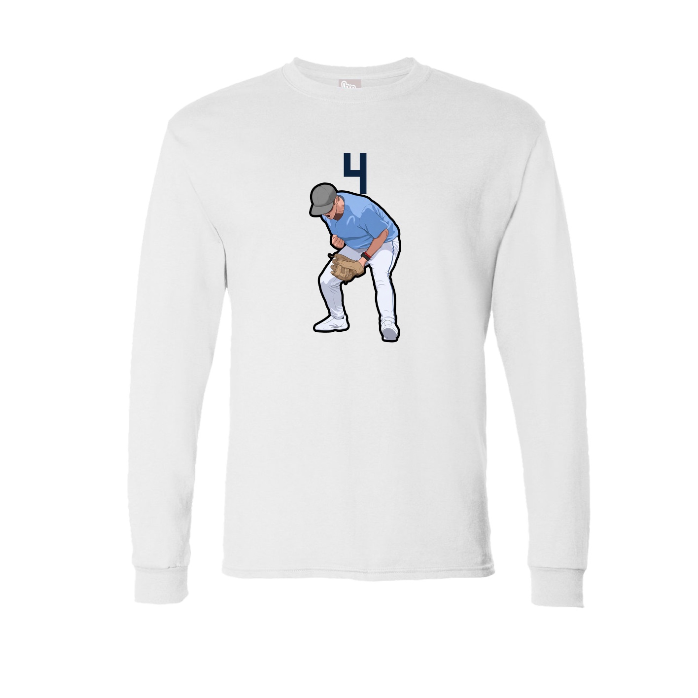 Long Sleeve Tee — Number Top in White