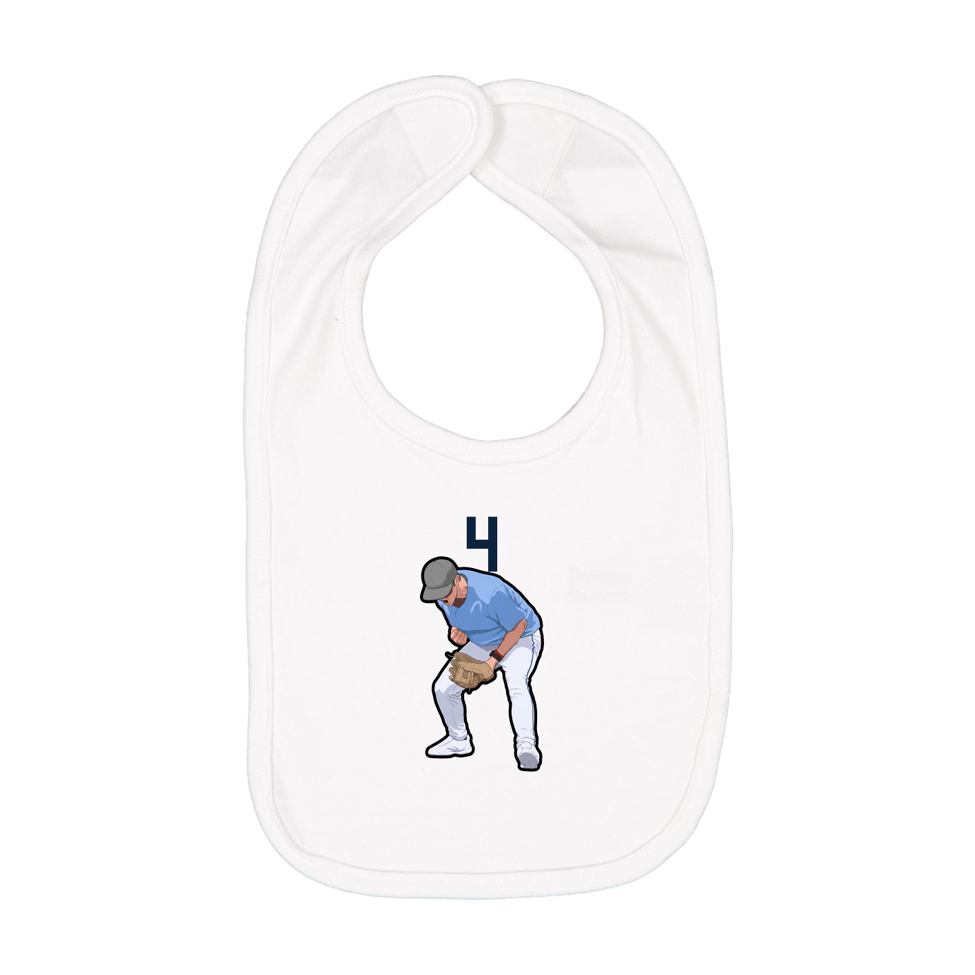 Infant Bib — Number Top in White