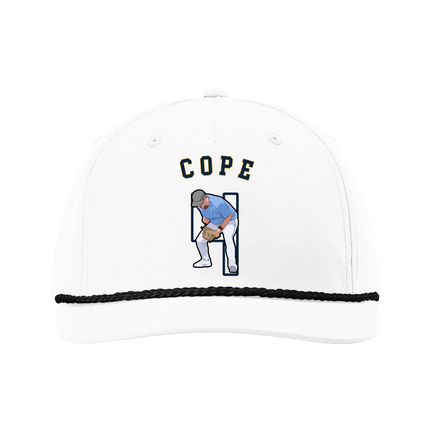 Five-Panel Classic Rope Cap — Shirsey Arch in White