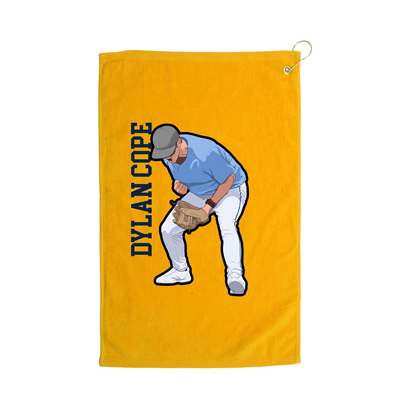Golf Towel — Name Vertical in Gold