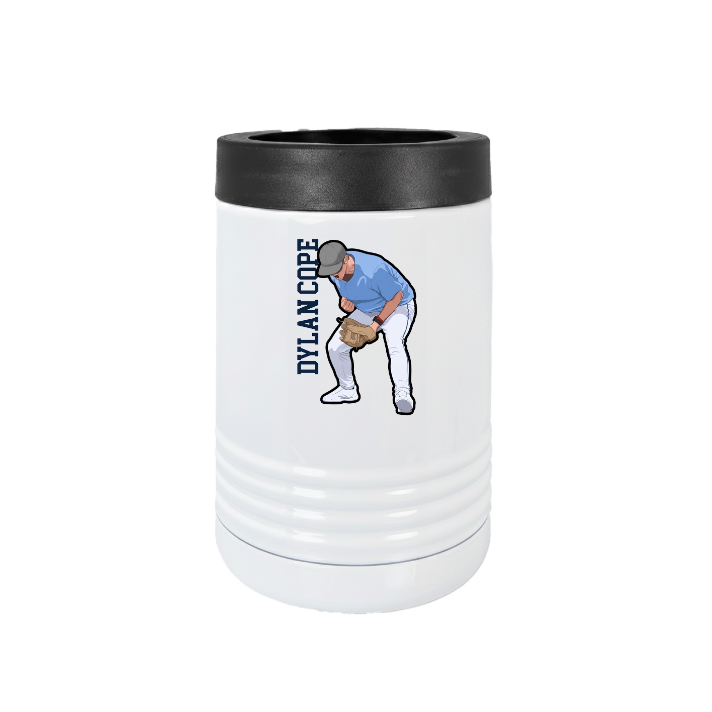 Beverage Holder — Name Vertical in White
