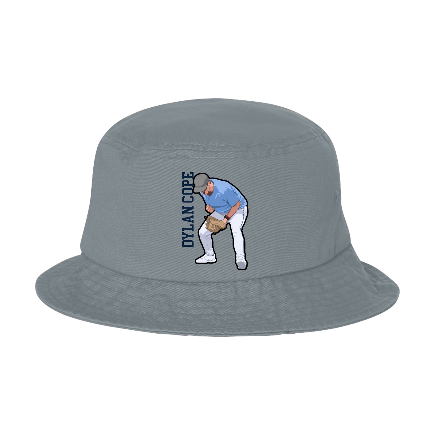Bucket Cap — Name Vertical in Grey