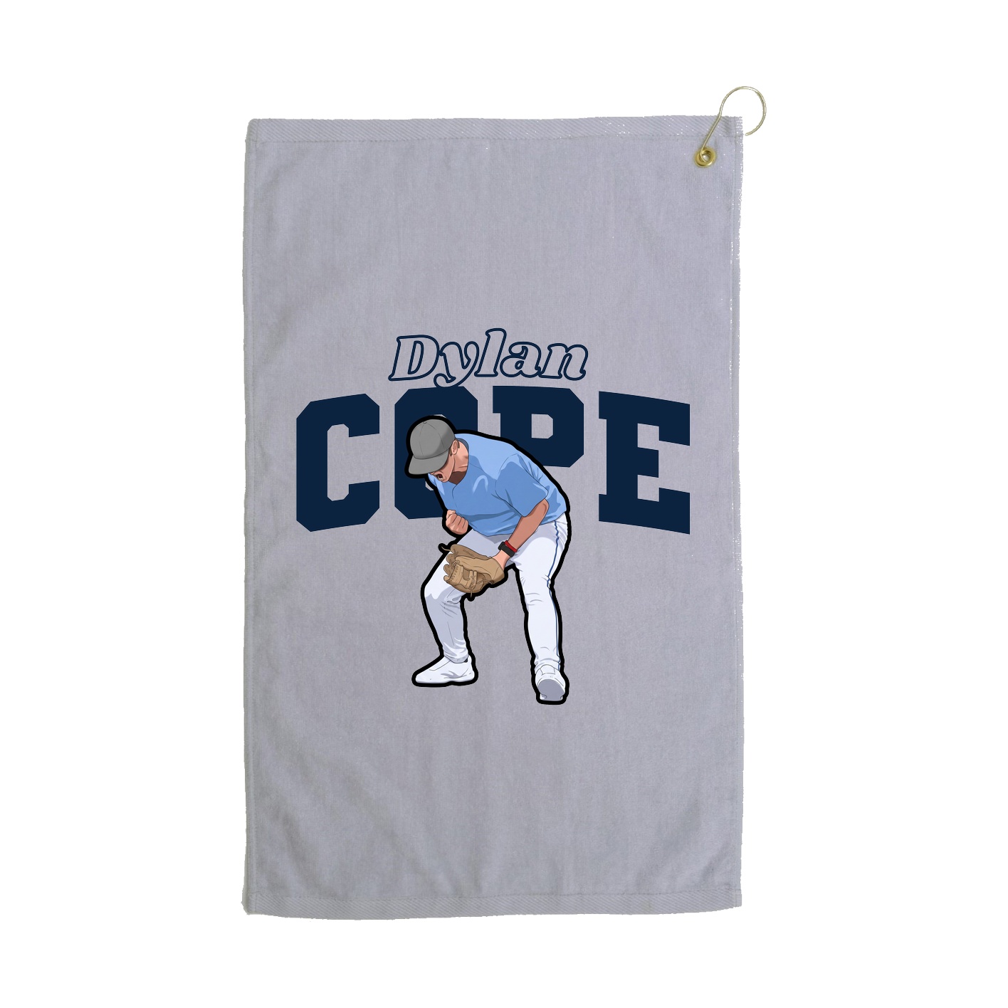 Golf Towel — Name Arch in Grey