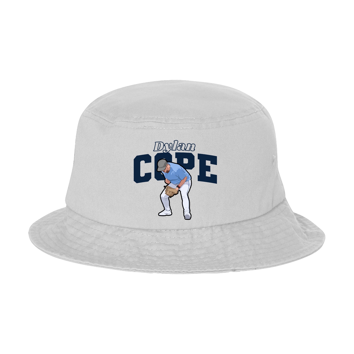 Bucket Cap — Name Arch in White