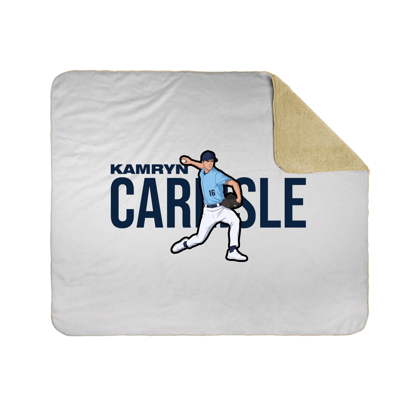 Throw Blanket — Player Name in White