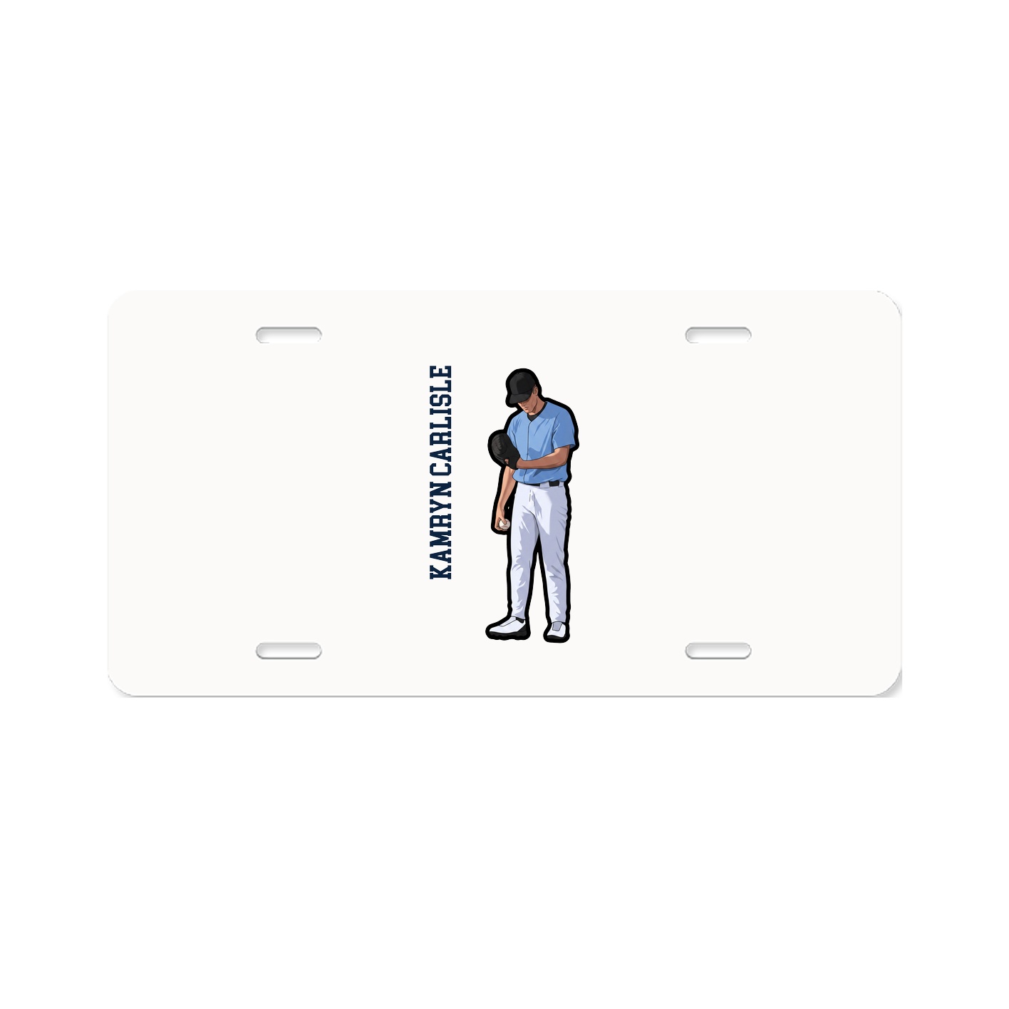 License Plate — Name Vertical in Classic