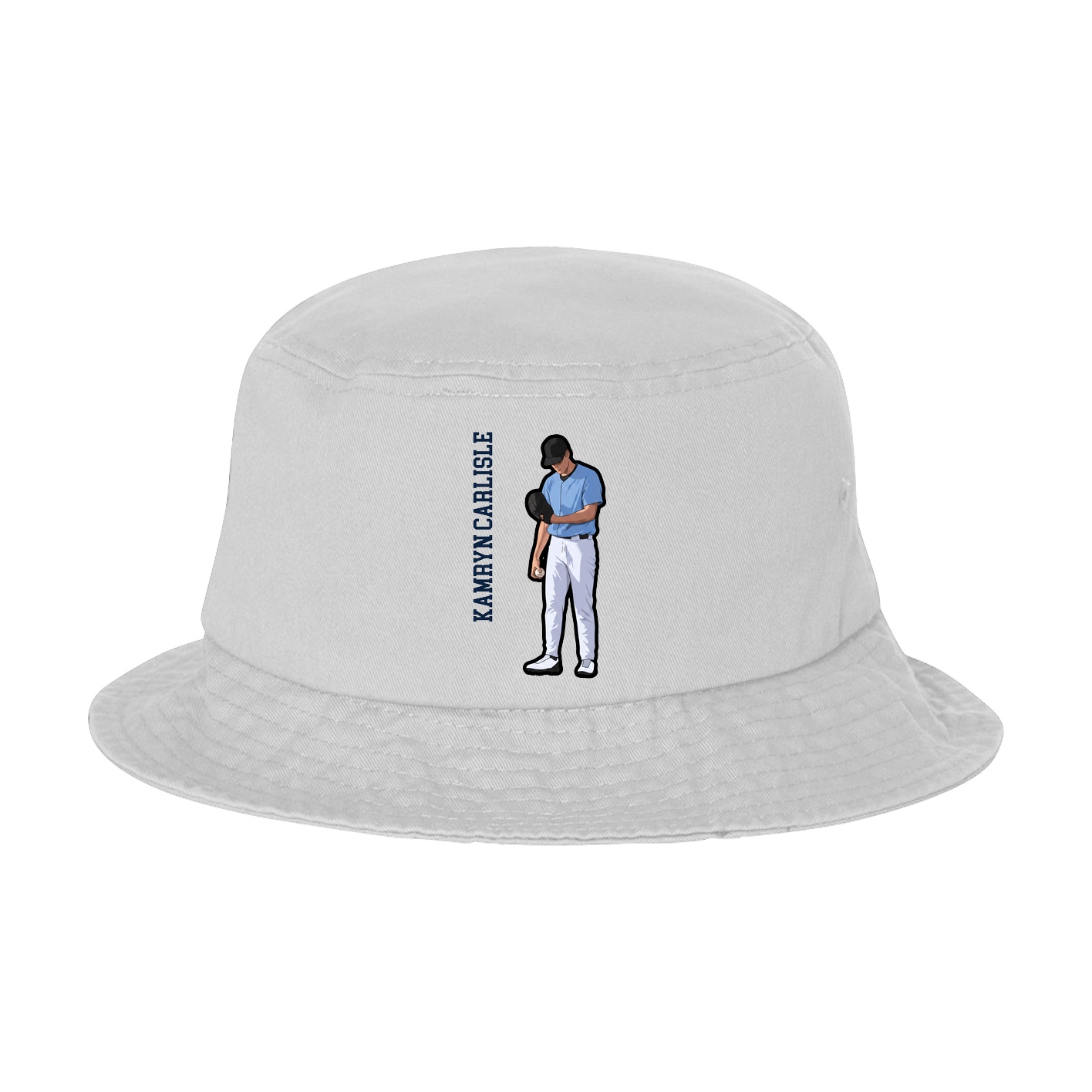 Bucket Cap — Name Vertical in White