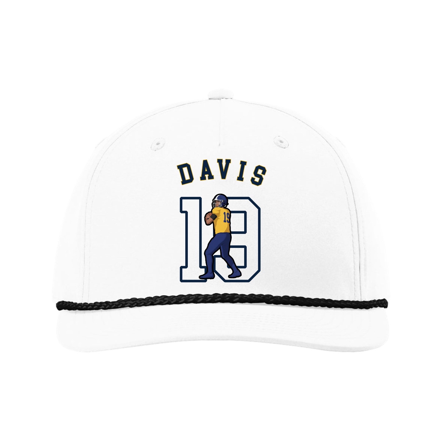 Five-Panel Classic Rope Cap — Shirsey Arch in White