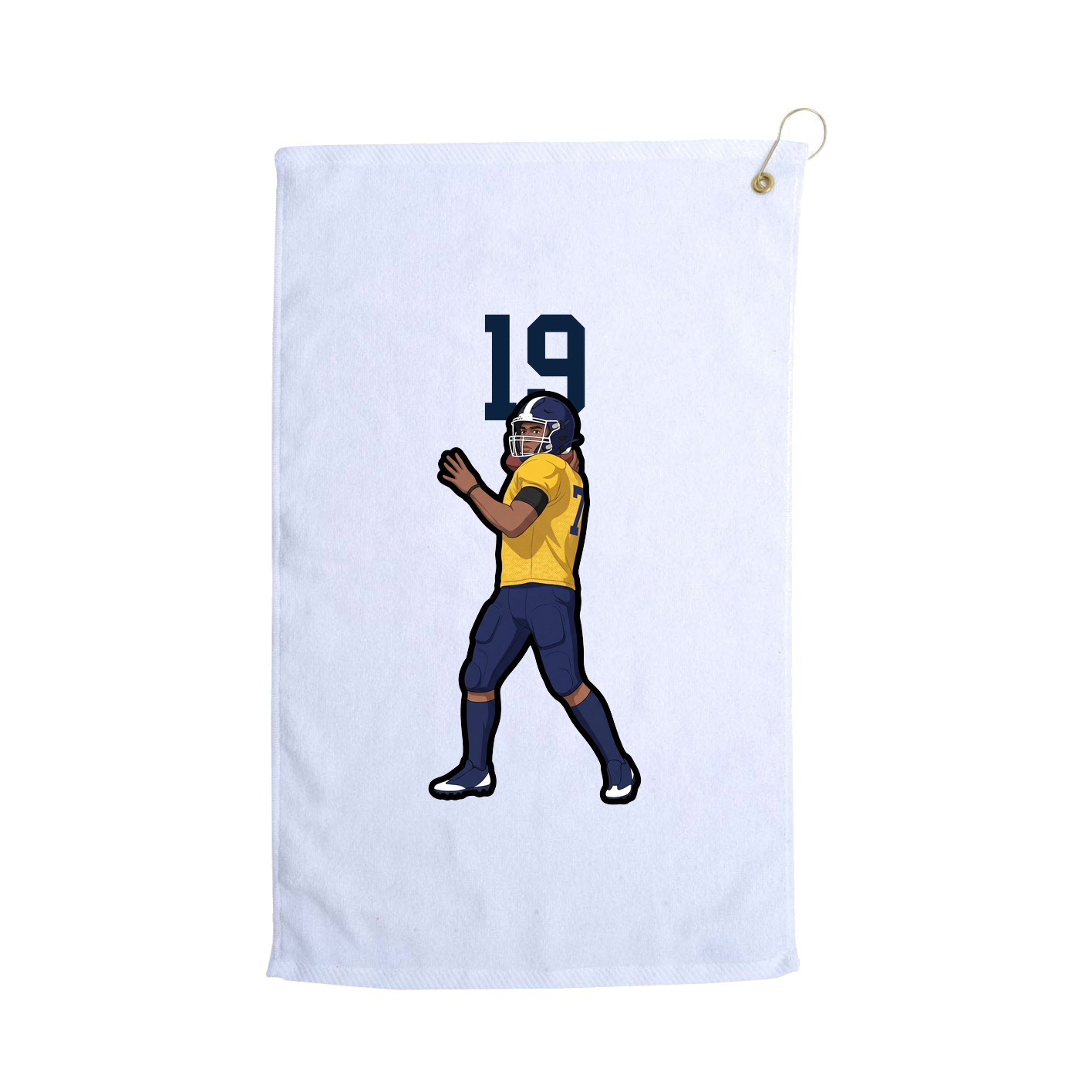 Golf Towel — Number Top in White