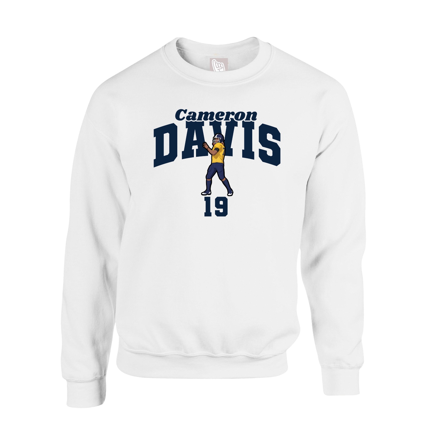 Fleece Crew — Signature Arch in White