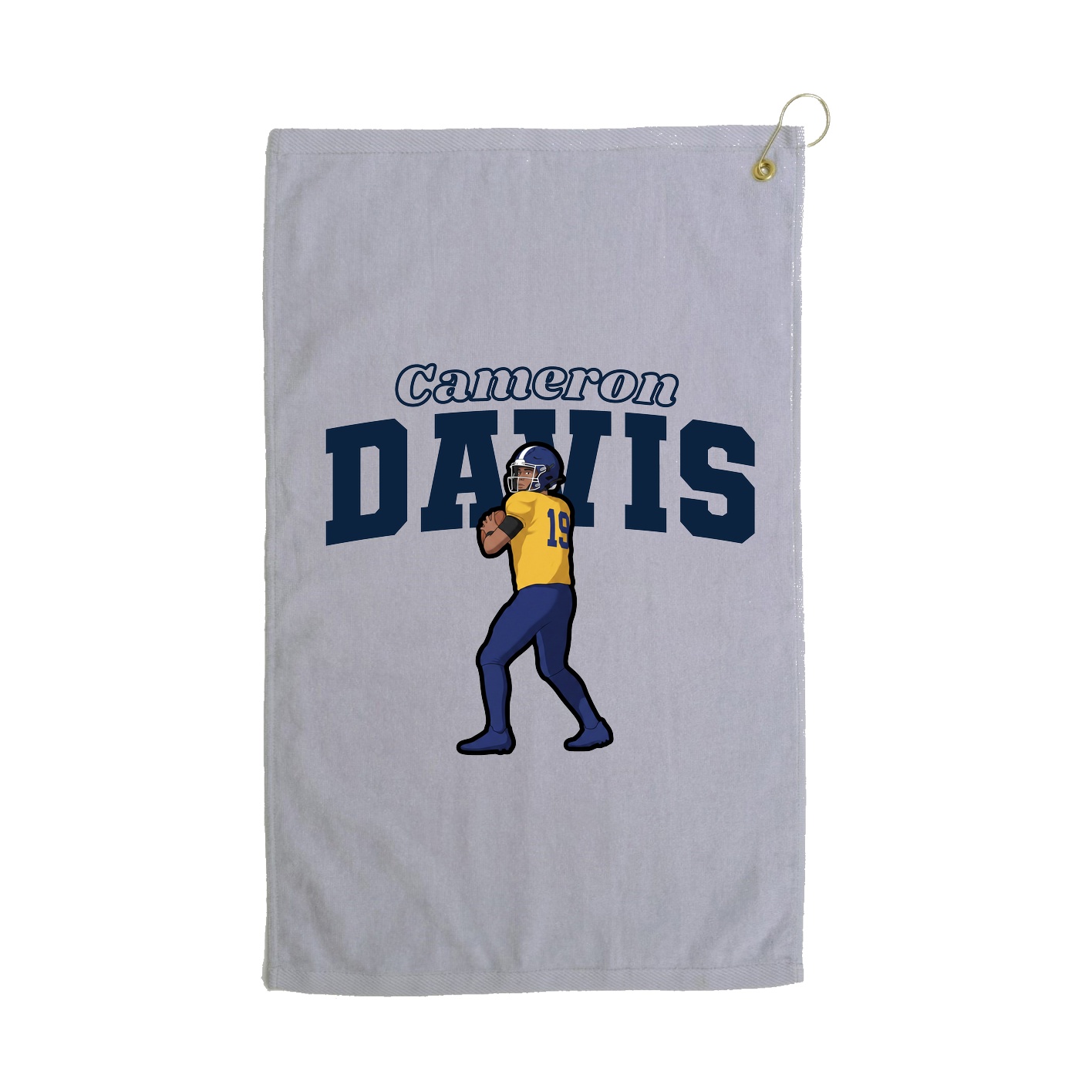 Golf Towel — Name Arch in Grey