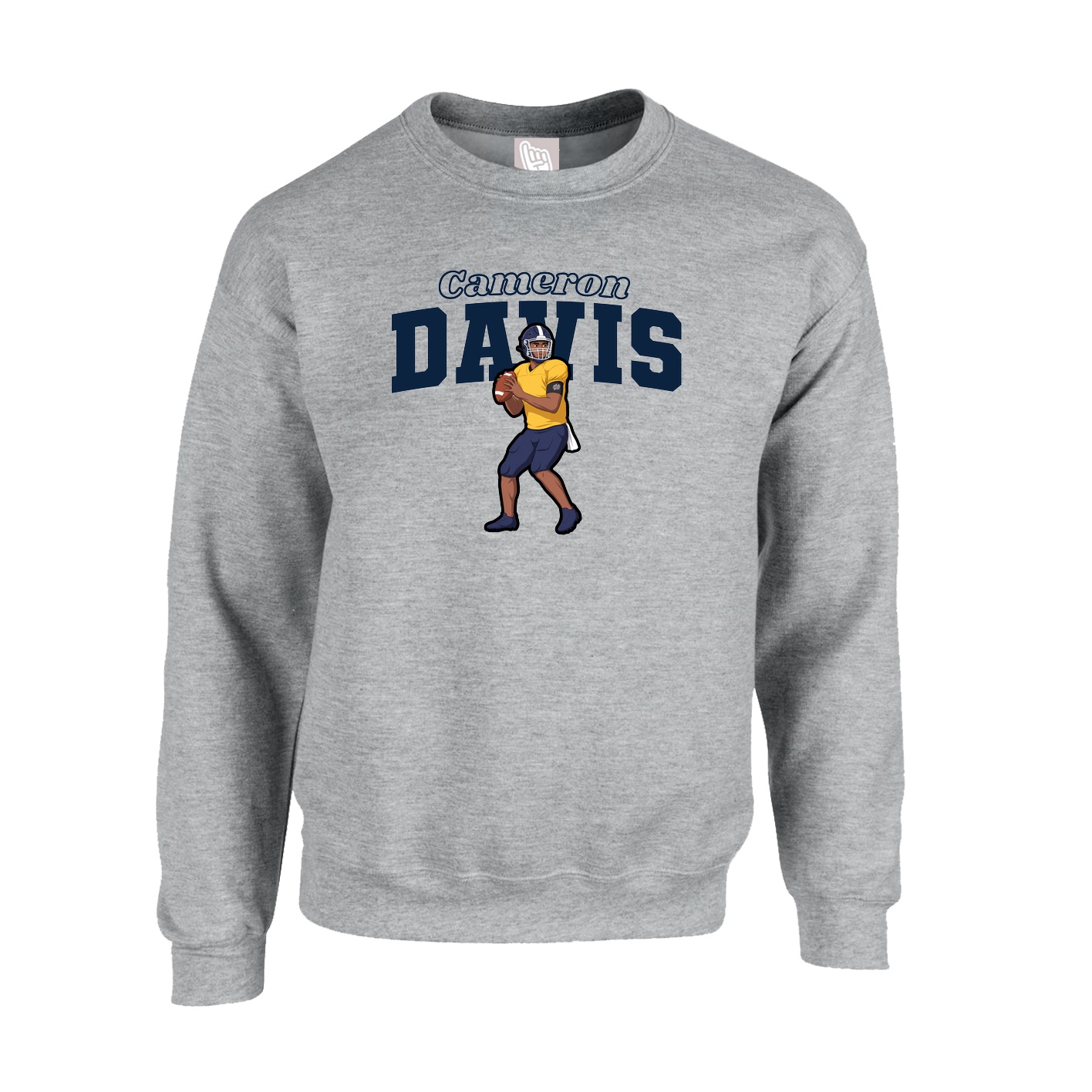 Fleece Crew — Name Arch in Grey