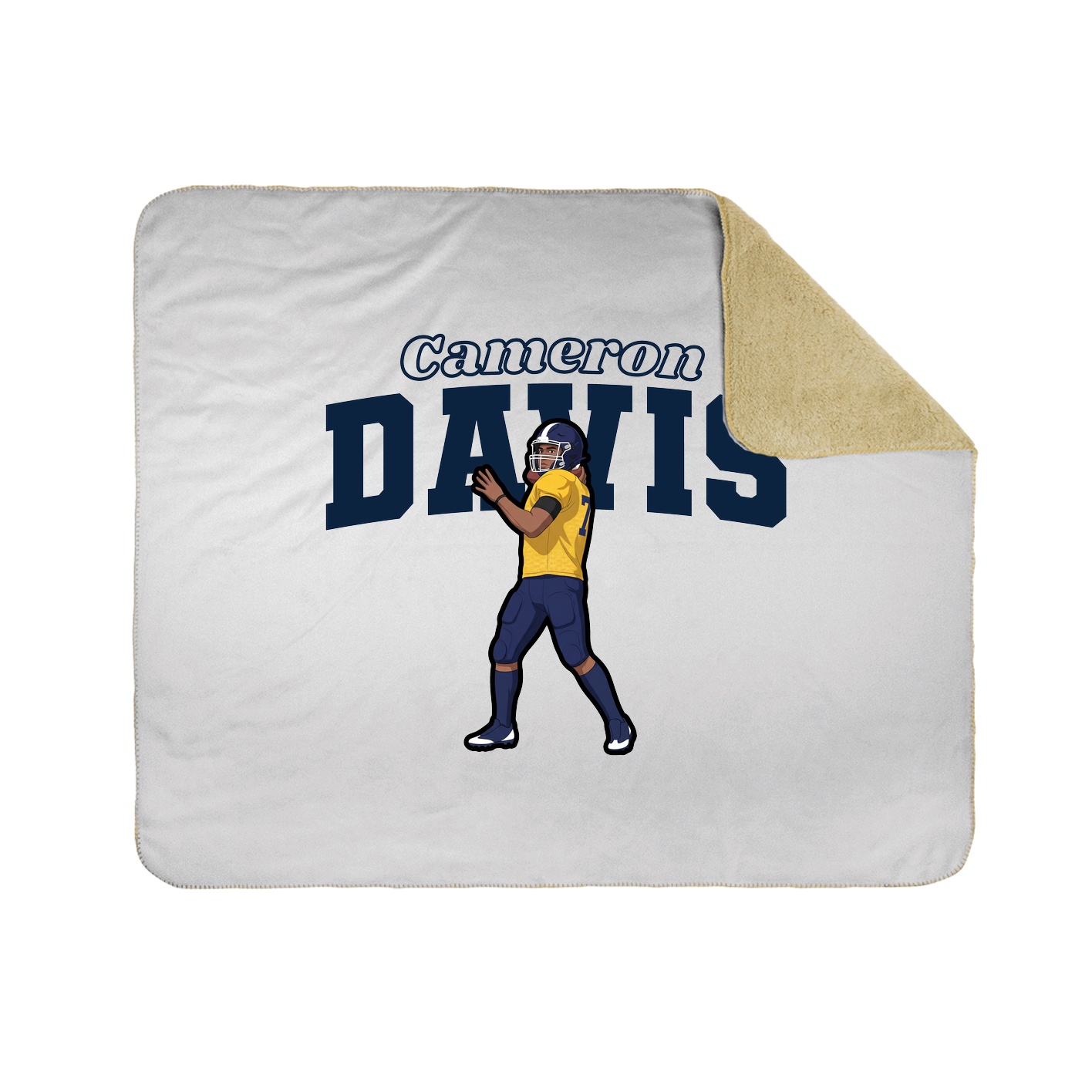 Throw Blanket — Name Arch in White