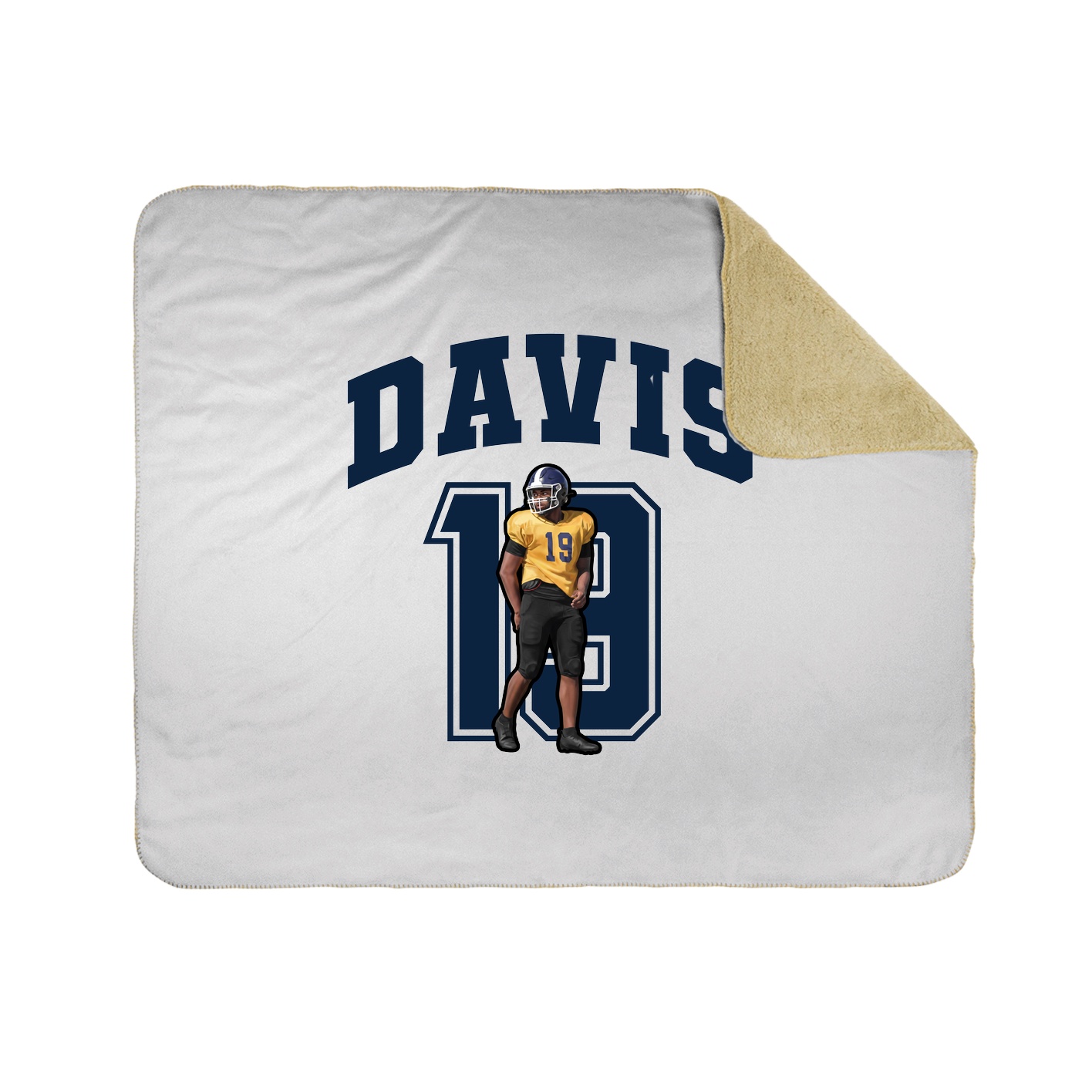 Throw Blanket — Number in White