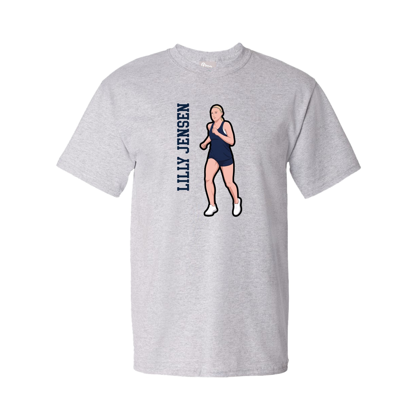 Youth Tee — Name Vertical in Grey