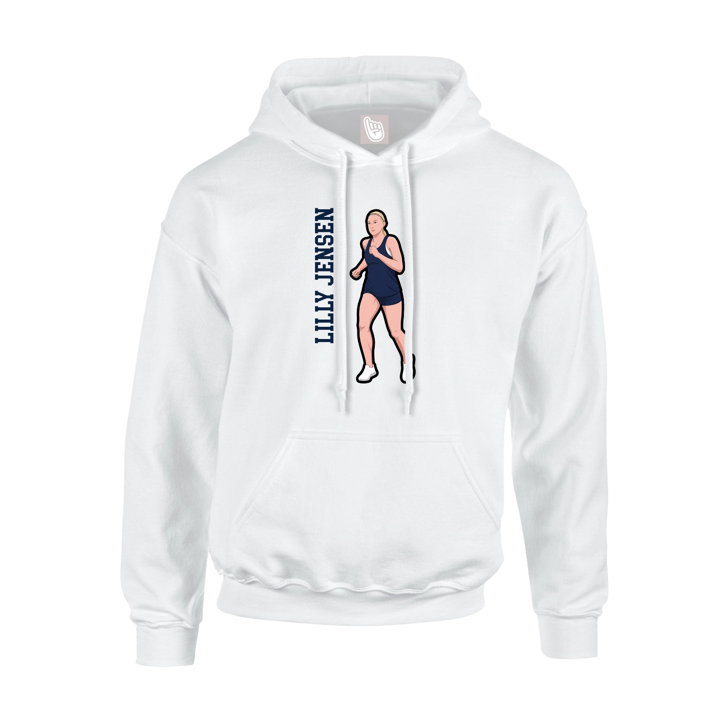 Youth Hoodie — Name Vertical in White