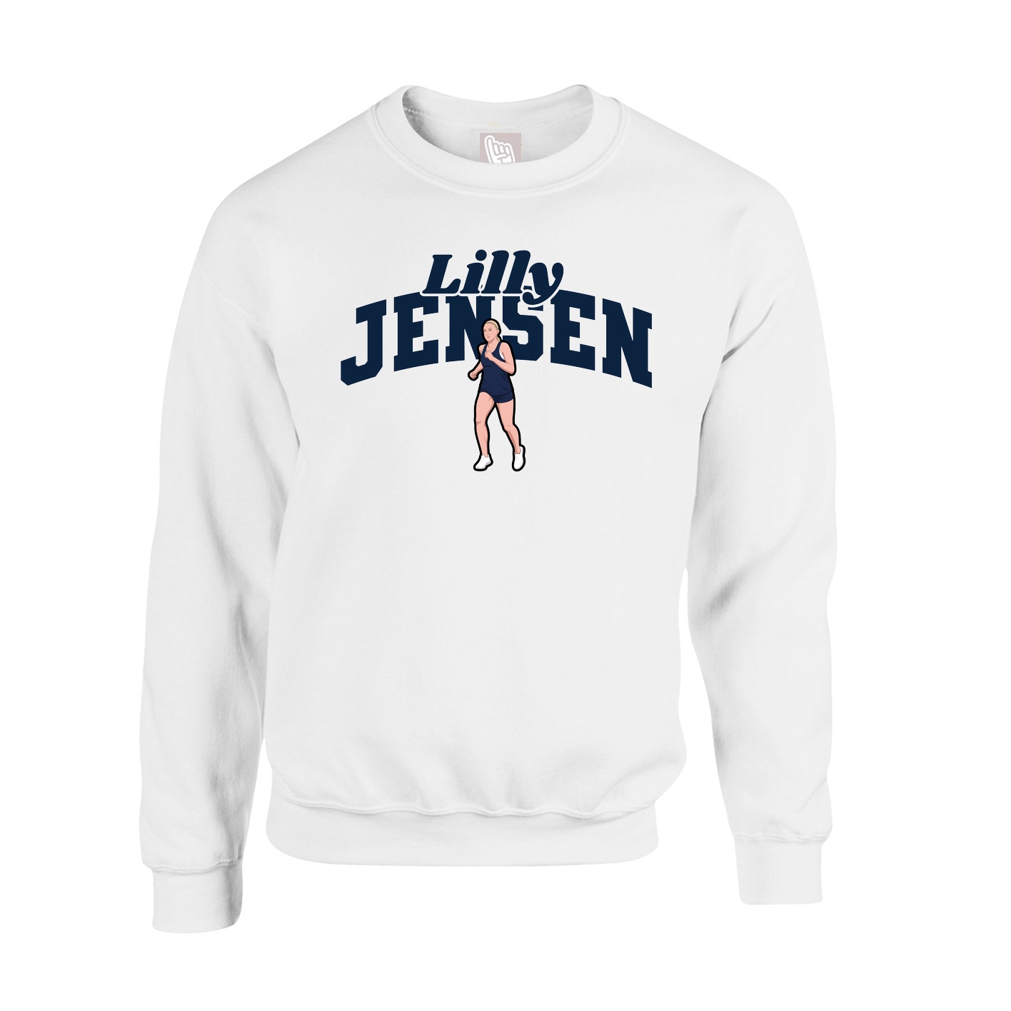 Fleece Crew — Signature Arch in White