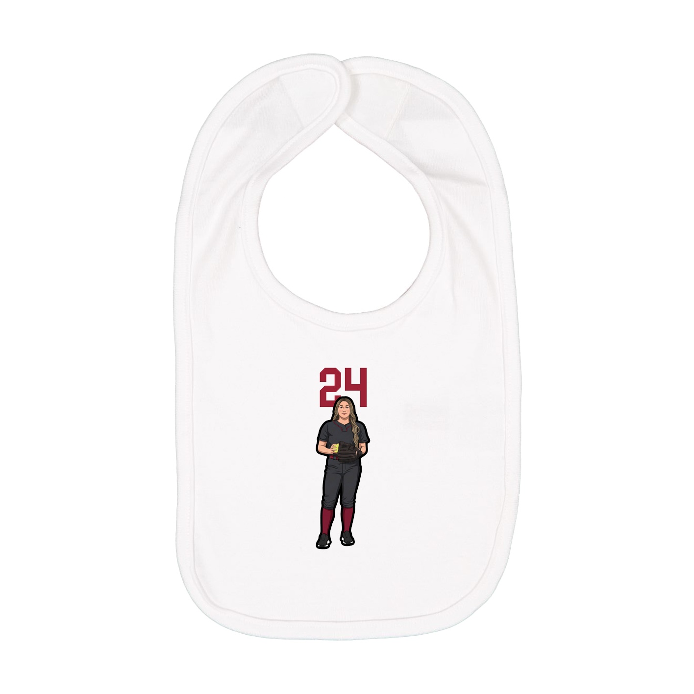 Infant Bib — Number Top in White