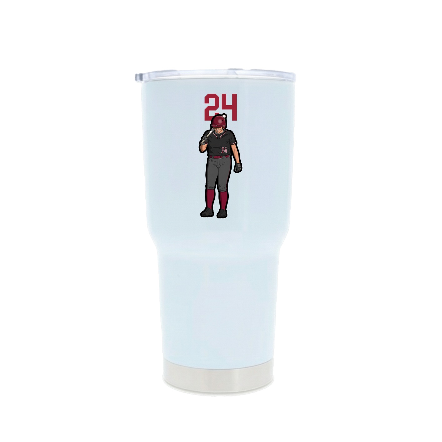 30oz Stainless Steel Tumbler — Number Top in White