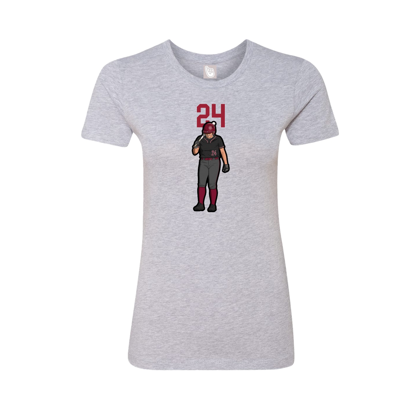 Fitted Women's Tee — Number Top in Grey
