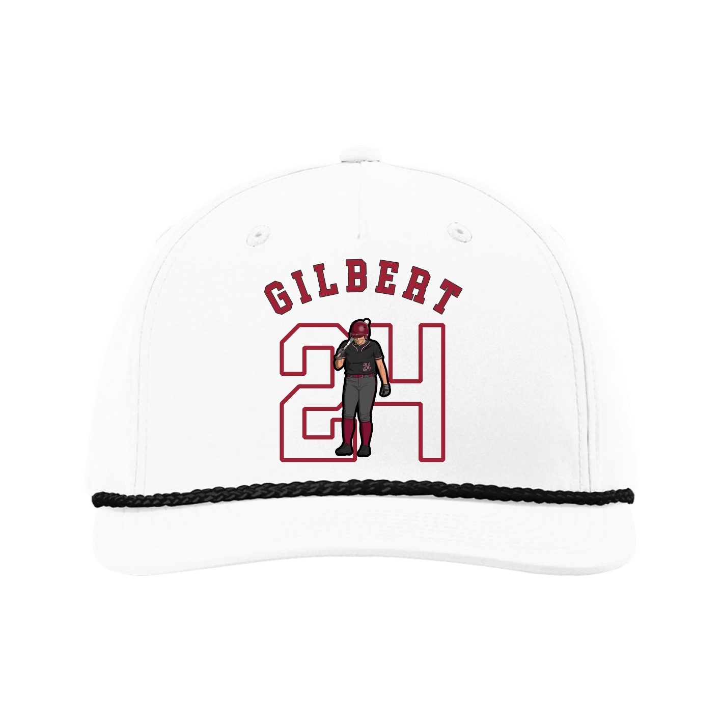 Five-Panel Classic Rope Cap — Shirsey Arch in White