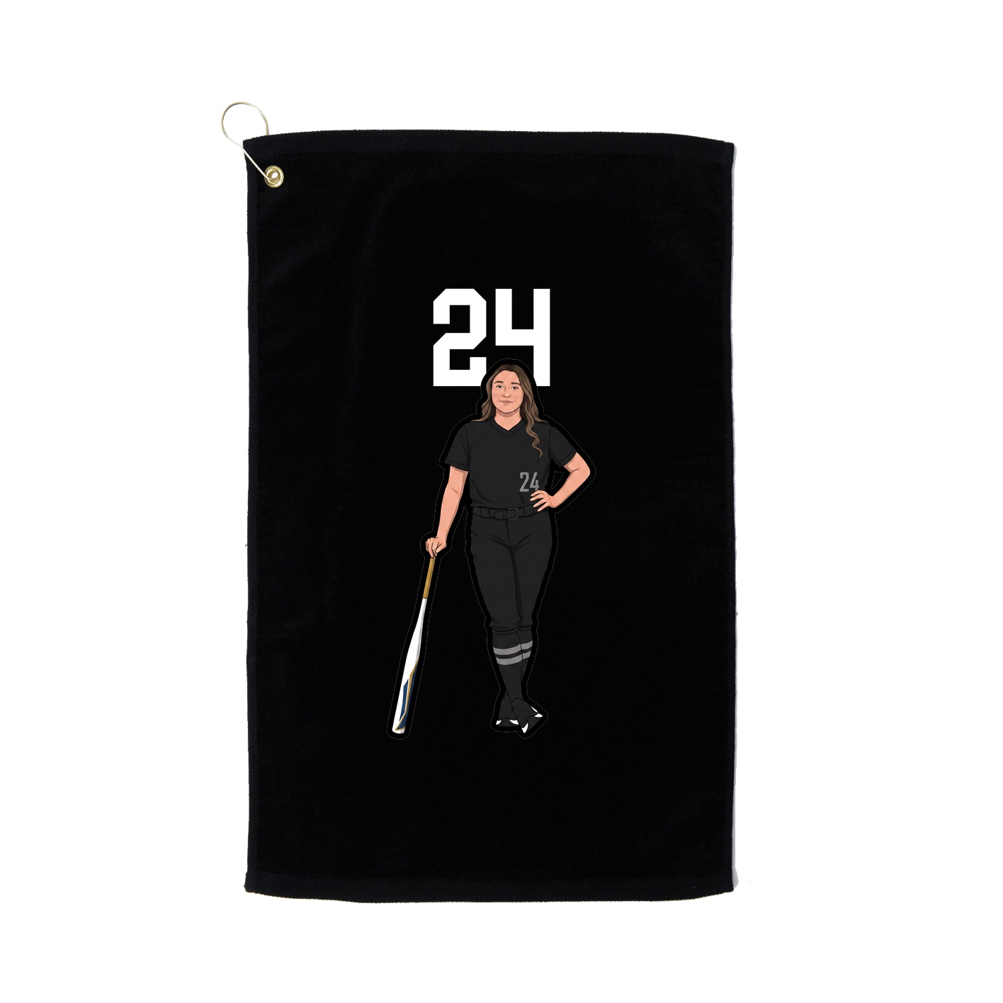 Golf Towel — Number Top in Black