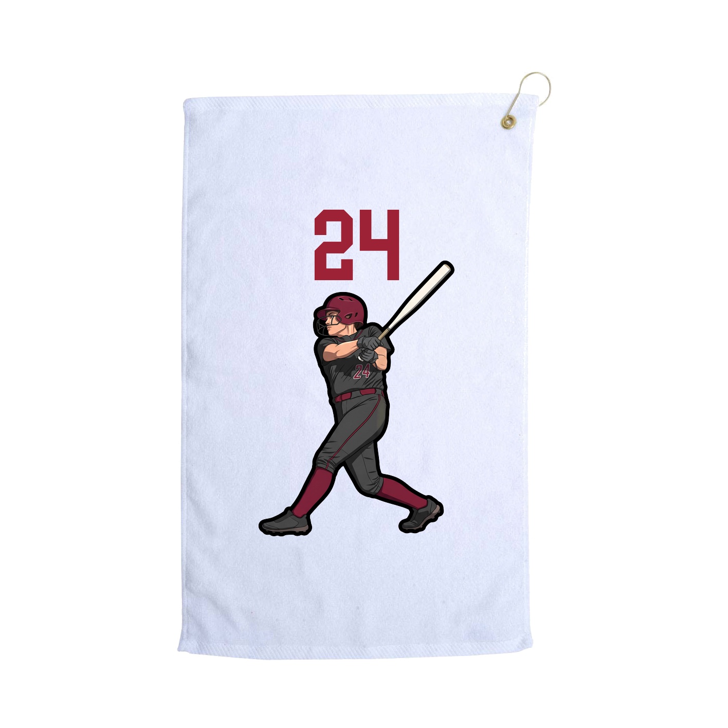 Golf Towel — Number Top in White