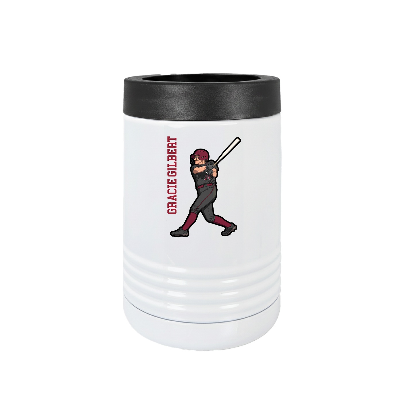 Beverage Holder — Name Vertical in White