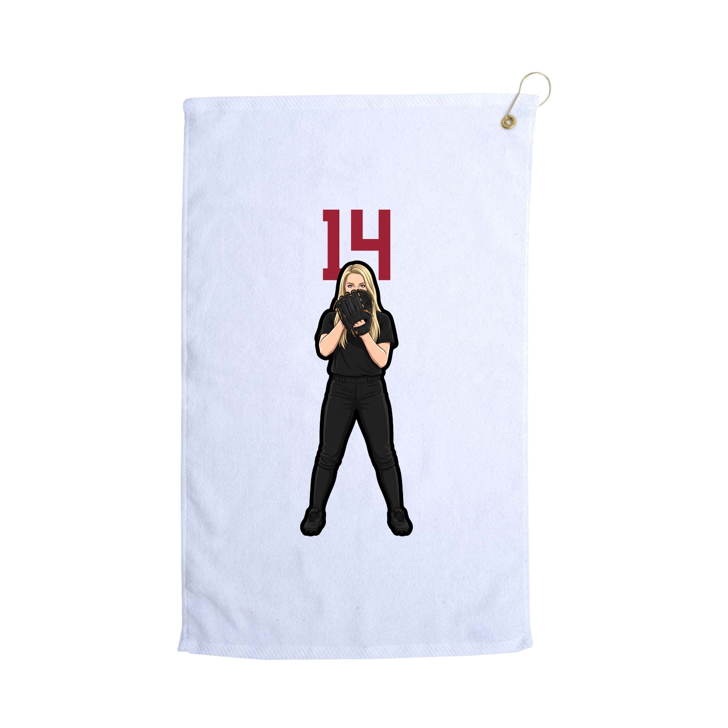 Golf Towel — Number Top in White