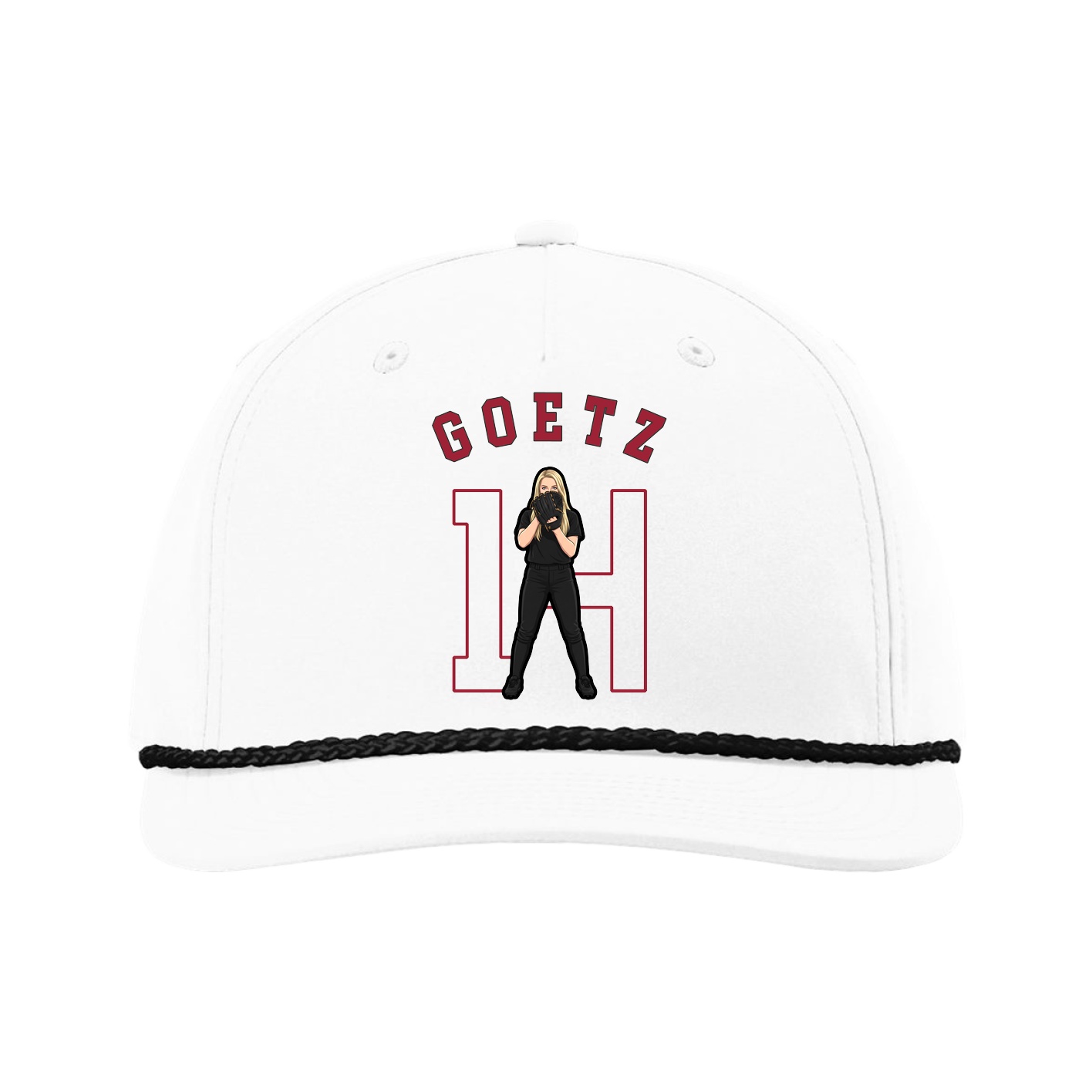 Five-Panel Classic Rope Cap — Shirsey Arch in White