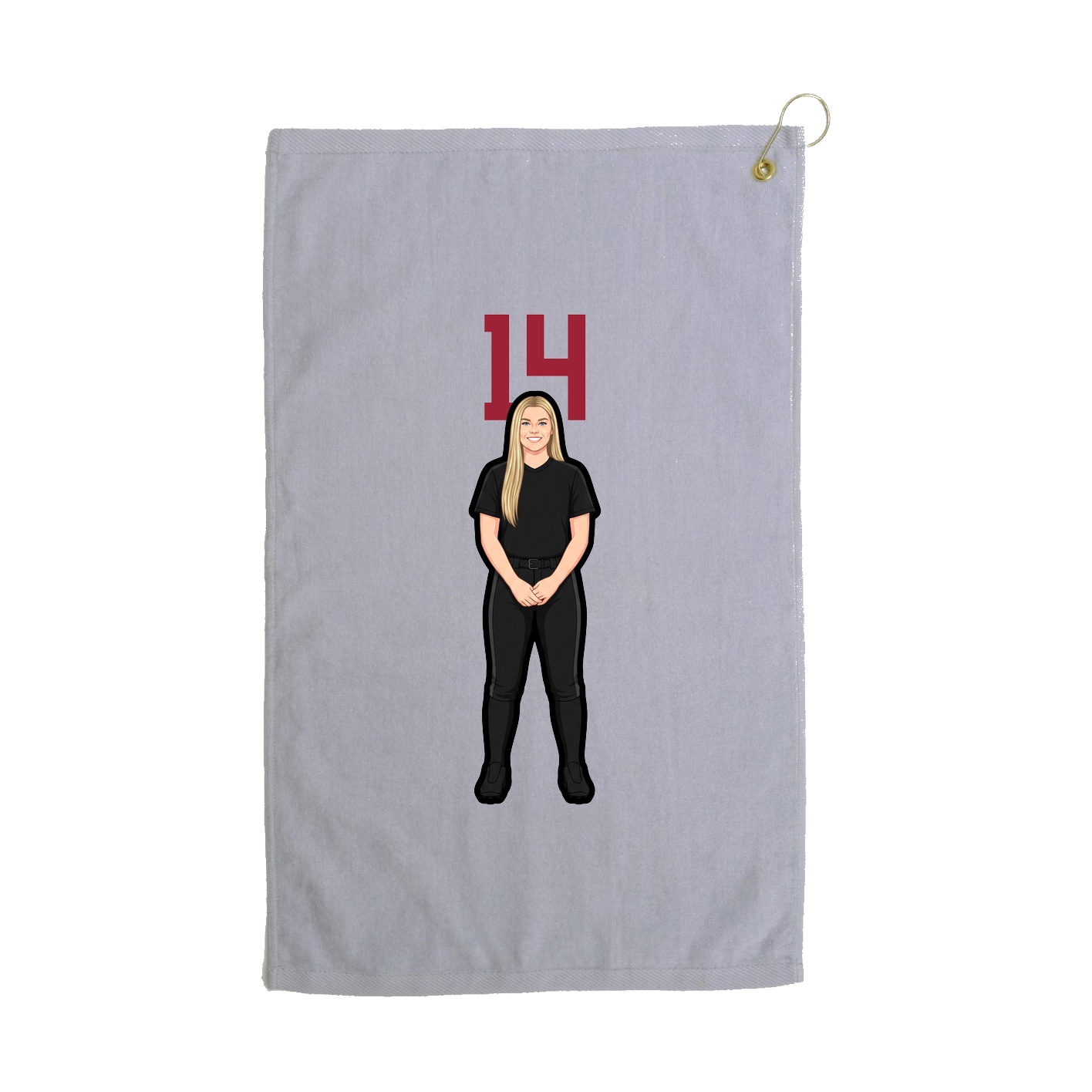Golf Towel — Number Top in Grey