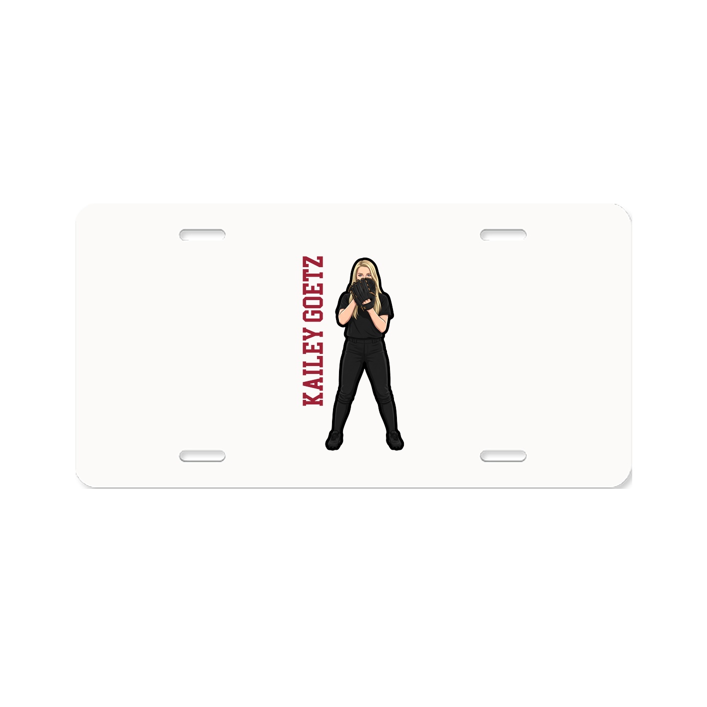 License Plate — Name Vertical in Classic