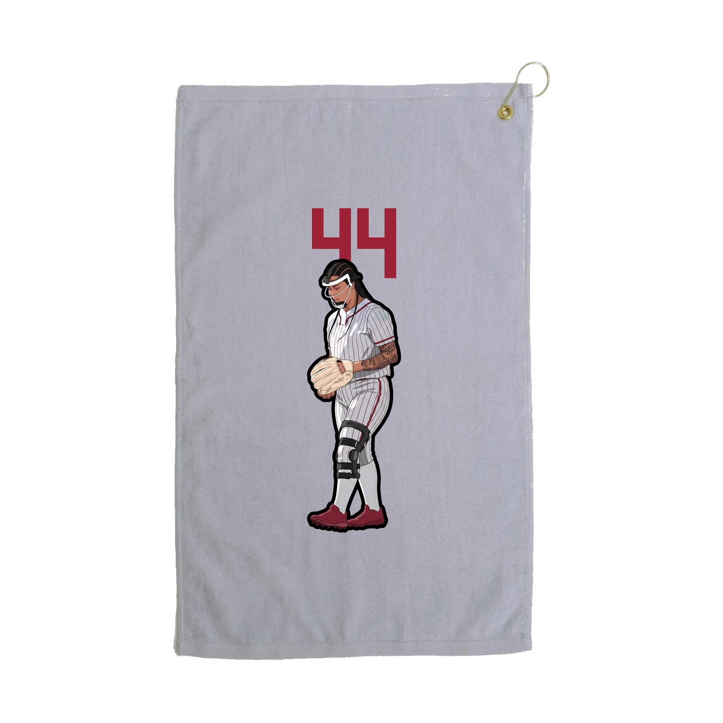 Golf Towel — Number Top in Grey