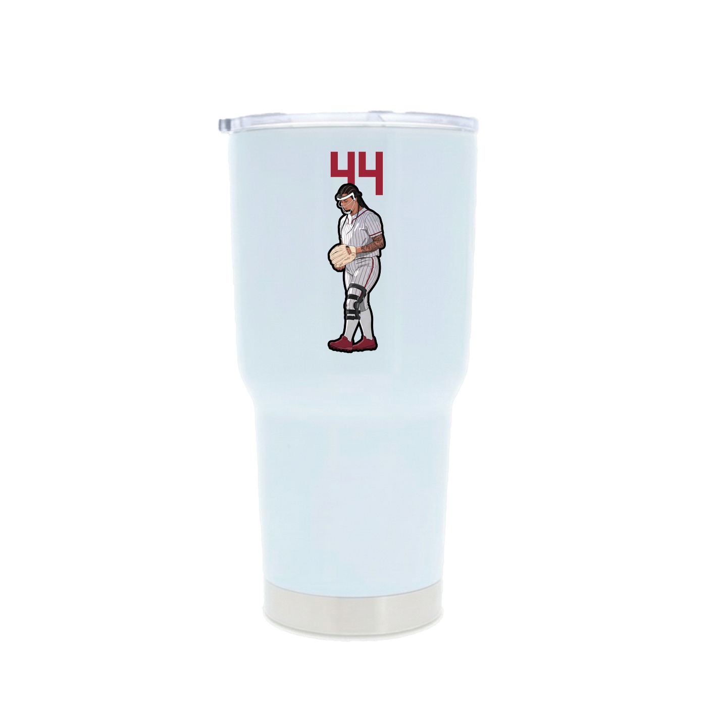 30oz Stainless Steel Tumbler — Number Top in White