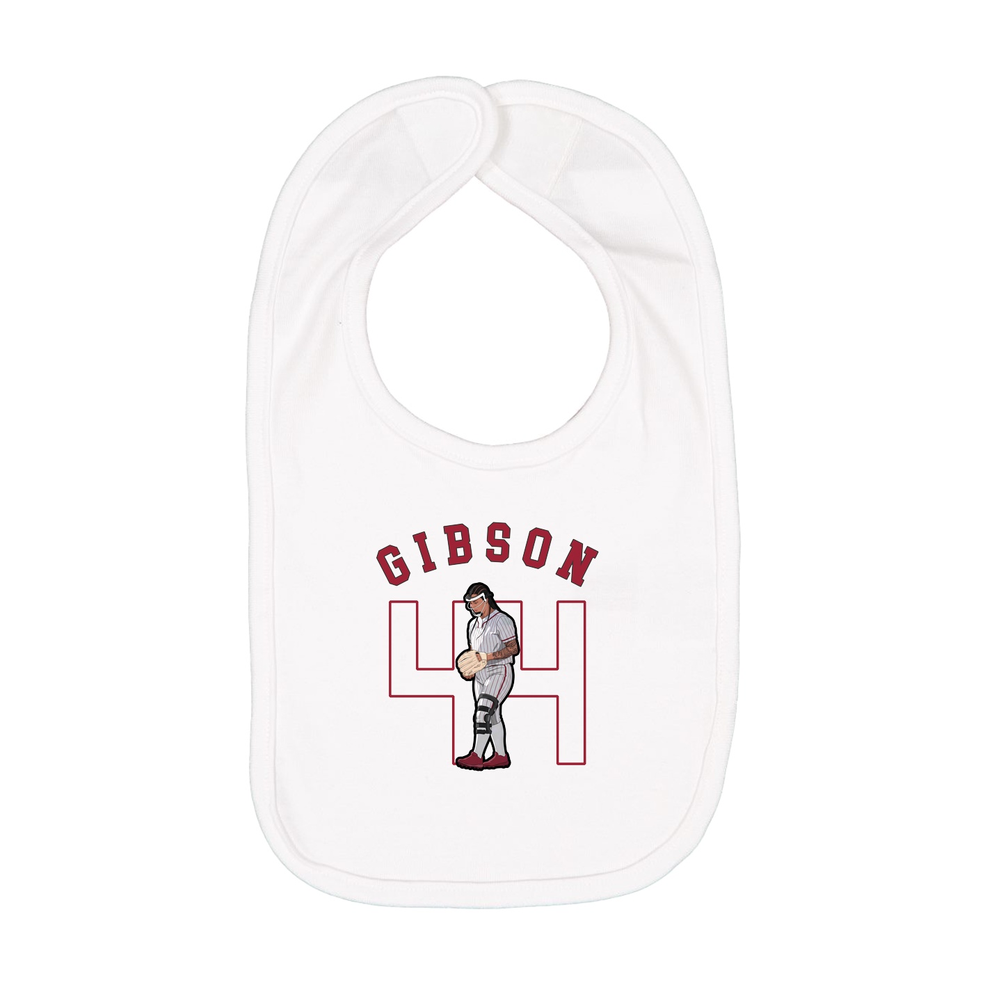 Infant Bib — Shirsey Arch in White