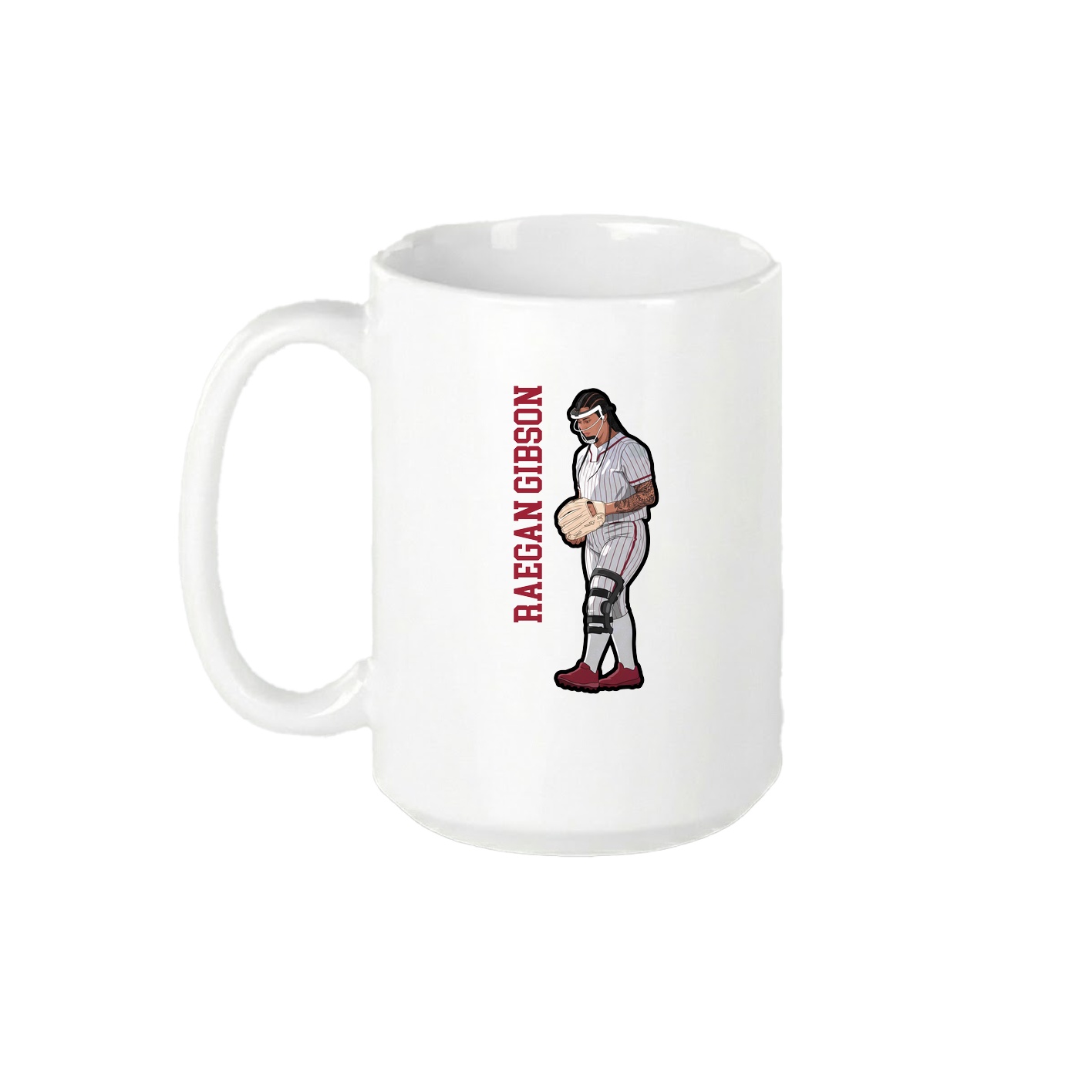 15oz Coffee Mug — Name Vertical in White