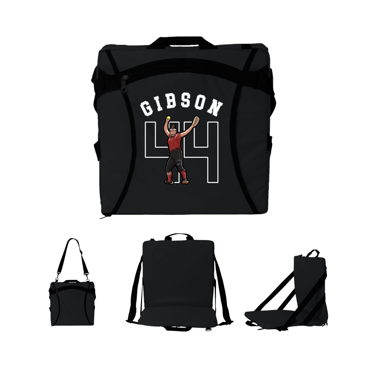 Folding Stadium Seat — Shirsey Arch in Black